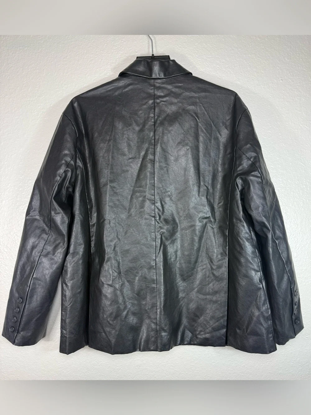 Oversized Faux Leather Black Blazer Jacket Size M/L - Pacsun L.A. HEARTS